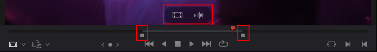 Marqueurs d'entrée et de sortie, et insertion de la vidéo ou de l'audio