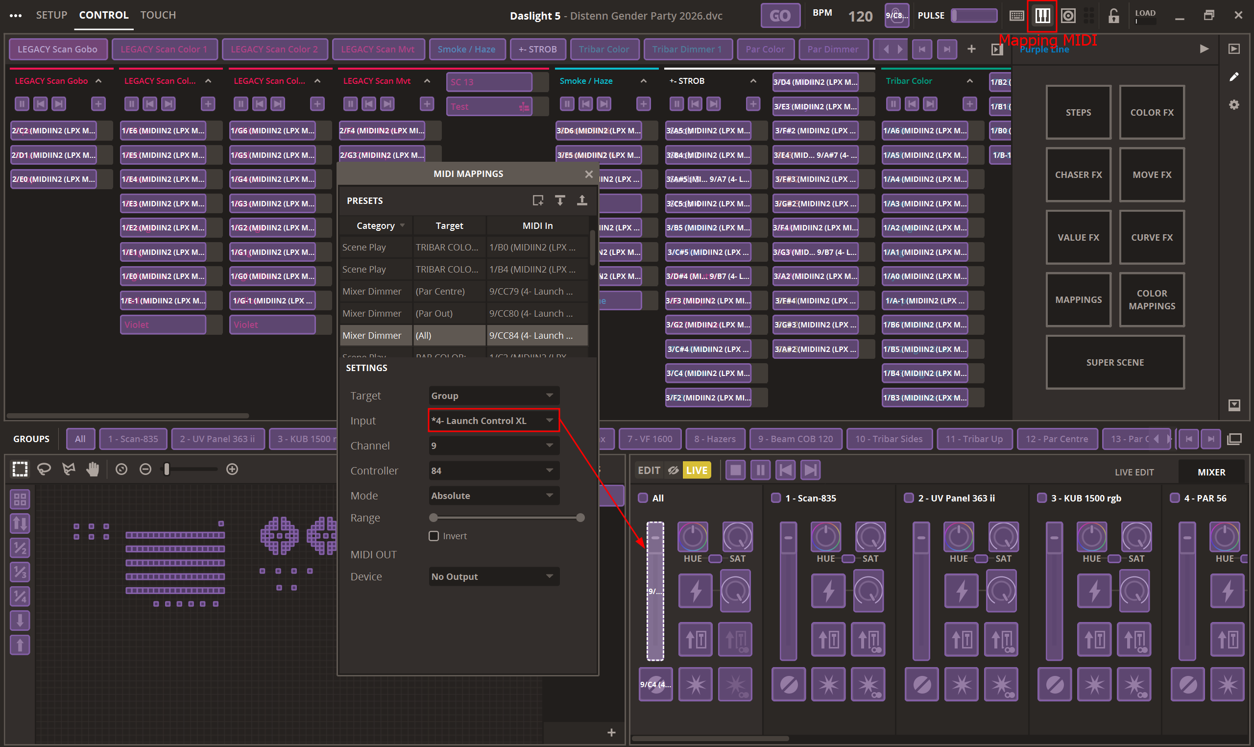 Ici le nom du Launch Control est 4- Launch Control XL