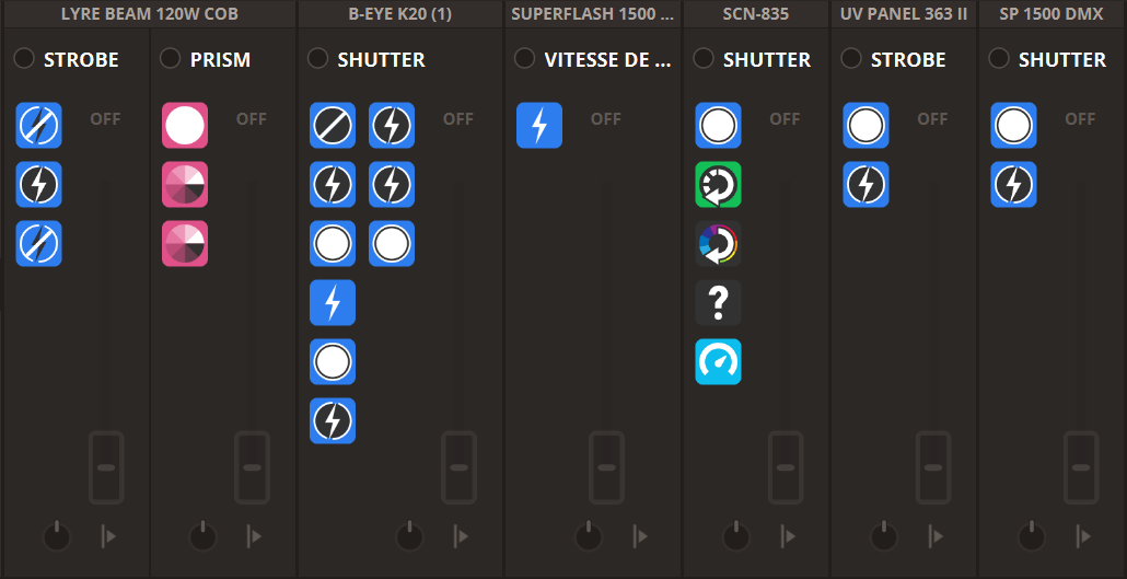 Les différents strobes des lumières