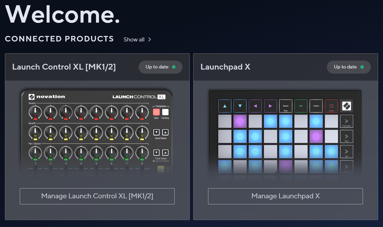 Le premier écran de Novation Components
